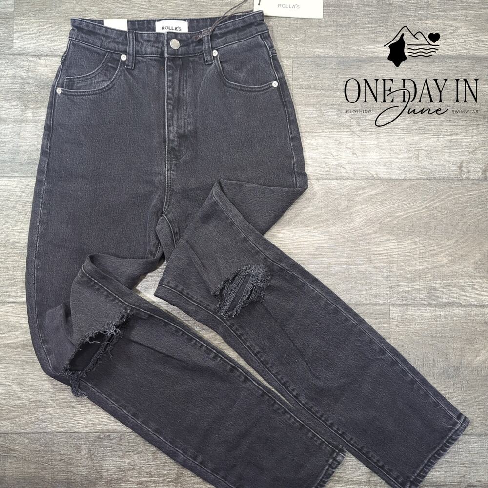 Rolla's Erin Dusters High Rise Slim Distressed Jeans Size 2 (26)